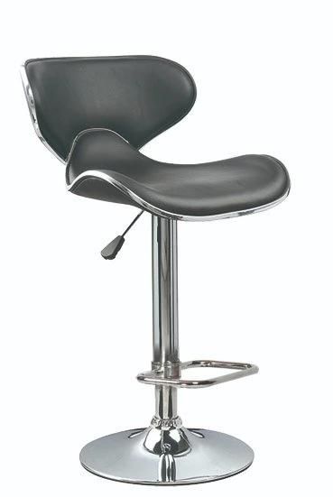 Black PU High Back Chrome Base Bar Stool