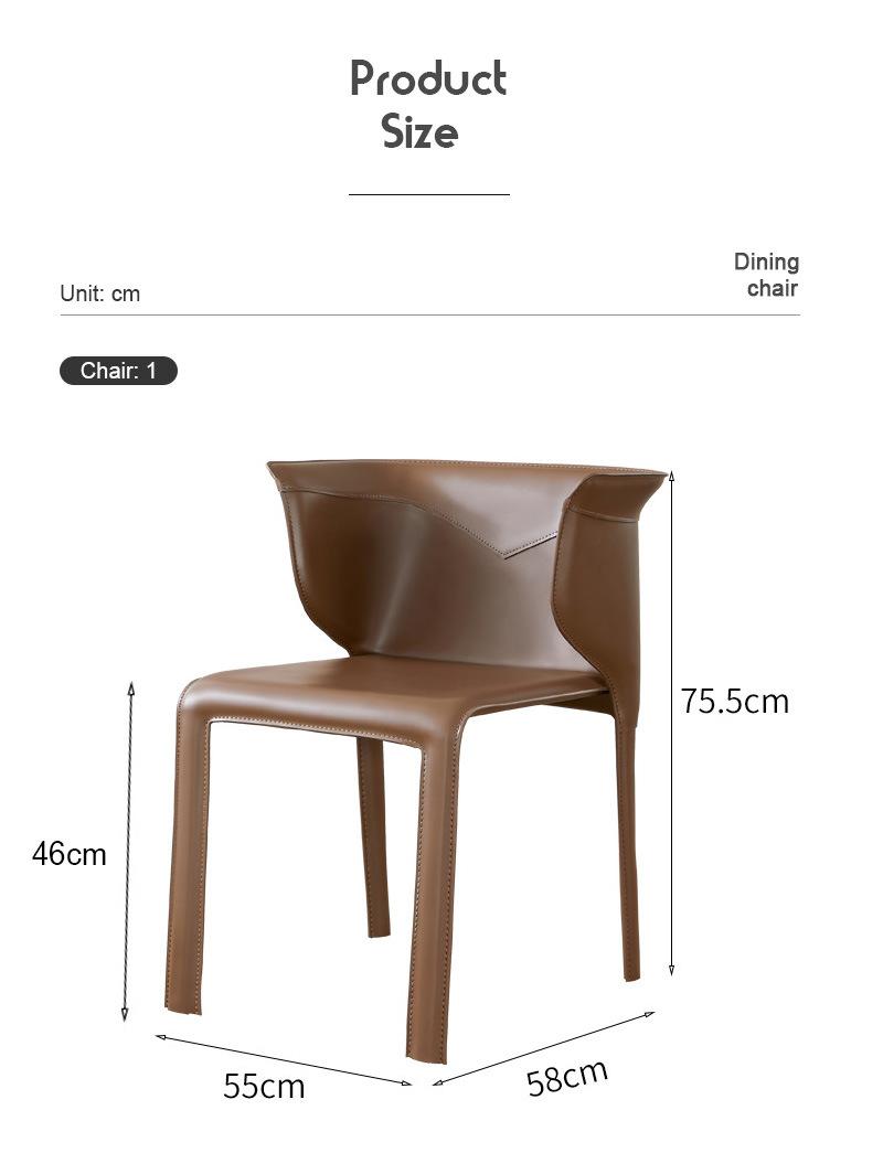 Wholesale Stylish Design Saddle Leather Upholstered Steel Dining Chairs