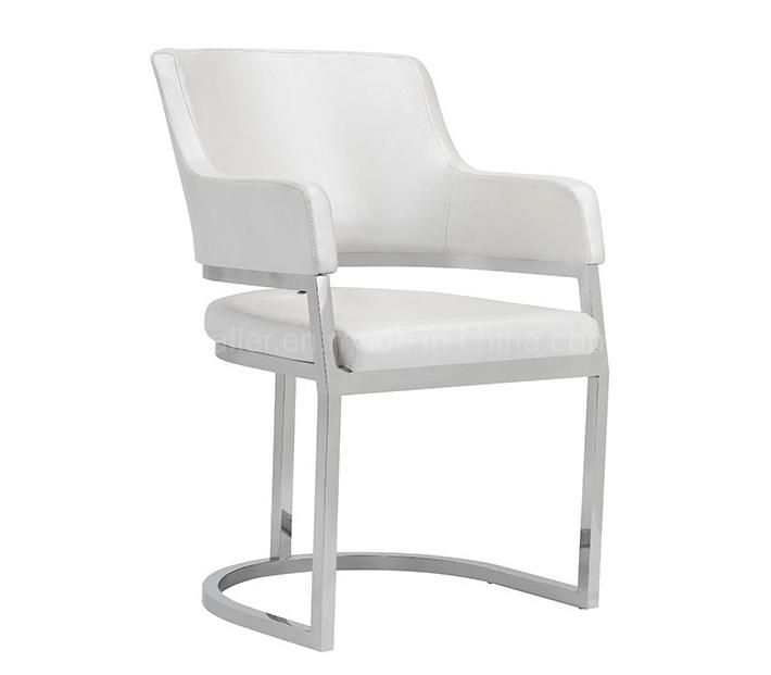 Modern Design White PU Leather Restaurant Chair for Home/Cafe/Hotel