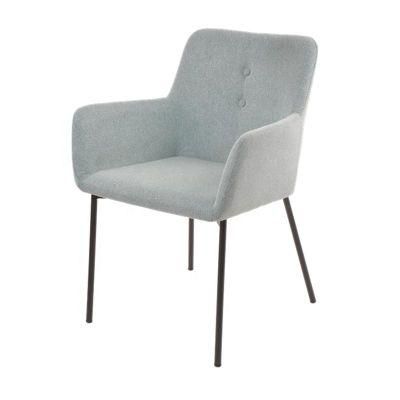 Luxury Metal Legs White Tufted Velvet Leather Dining Chair