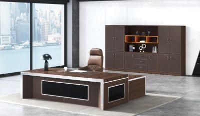 Luxury Design Office Director Manager Executive Table with Leather on Front Board