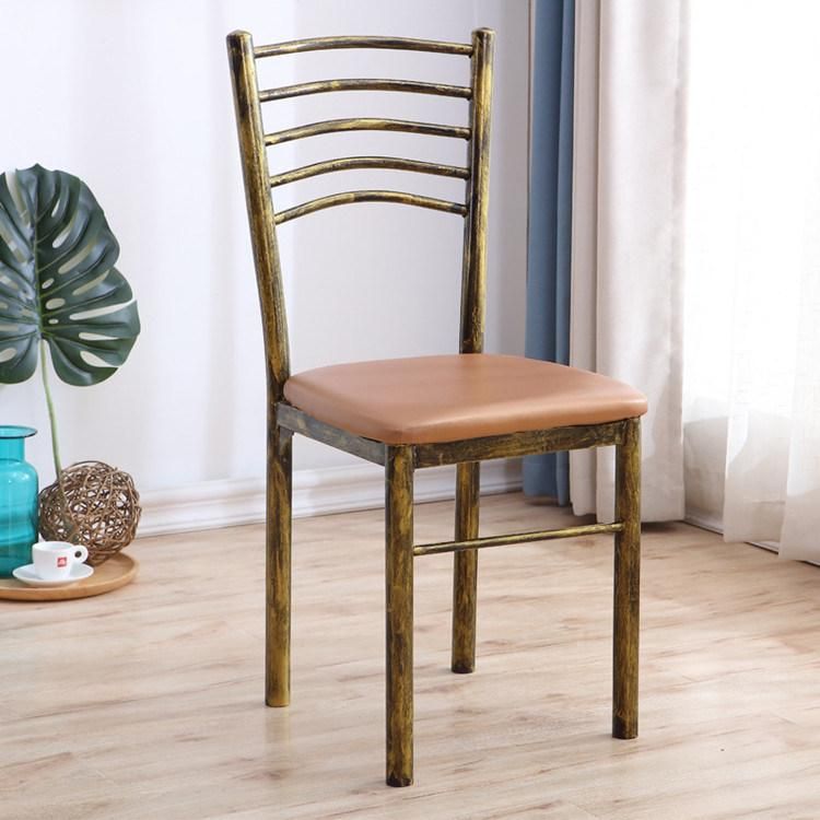 Fashion Design Home Restaurant Hotel Silla Leather Metal Dining Chair