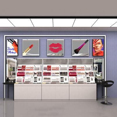 Experienced Manufacturer Light Luxury Retail Shop Makeup Display Wall Counter with Light Box