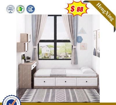 Modern Children Wooden Sets Hotel Bedroom Home Furniture Kids Size Bed with Drawers