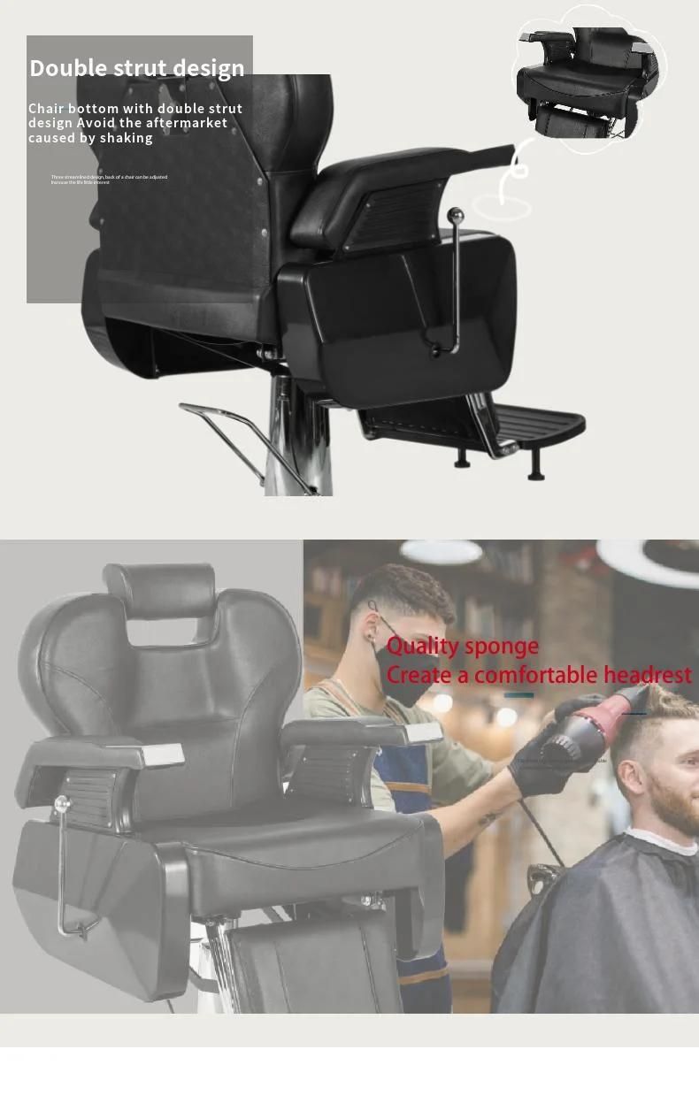 Heavy Duty Hydraulic Recline Salon Chair for Hair Stylist 360 Degrees Rolling Swivel Salon Equipment