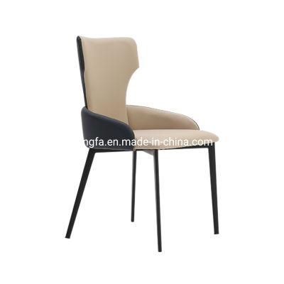 Modern Furniture Set Metal Base Hotel Restaurant Leather Dining Chairs