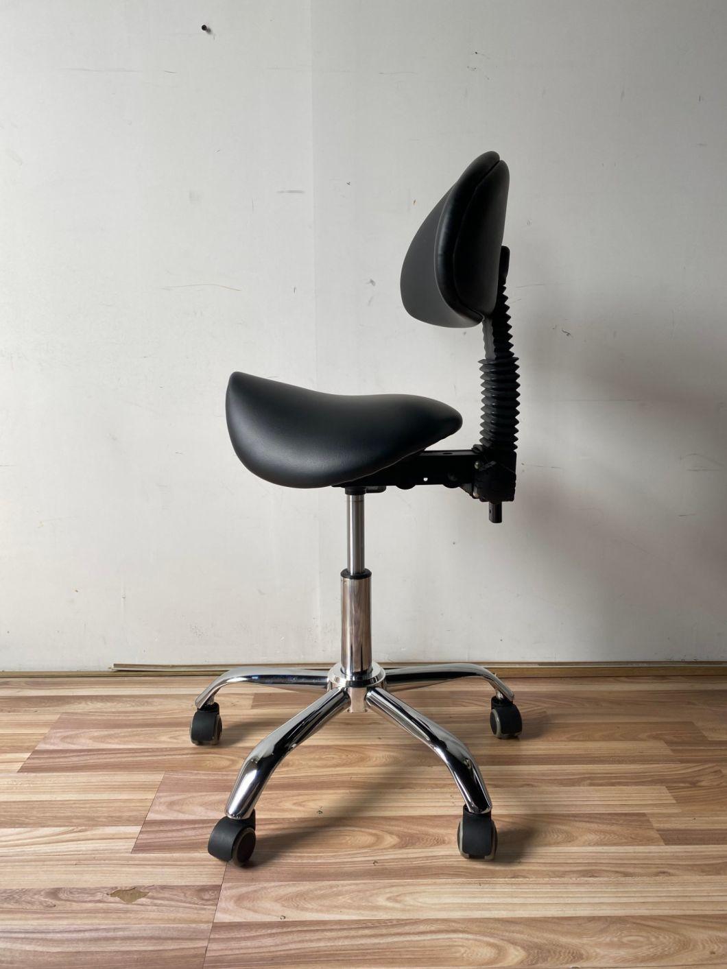 Ergonomic Beauty Salon Saddle Stool with Backrest