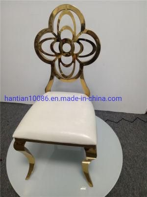 Wholesale Royal Hole Back Stainless Steel Gold Wedding Banquet Restaurant Dining Chairs
