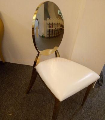 Gold Chair Mirror Decorative Stainless Steel Back Wedding Chair Factory Wholesales Dining Chairs Classic Banquet Chairs
