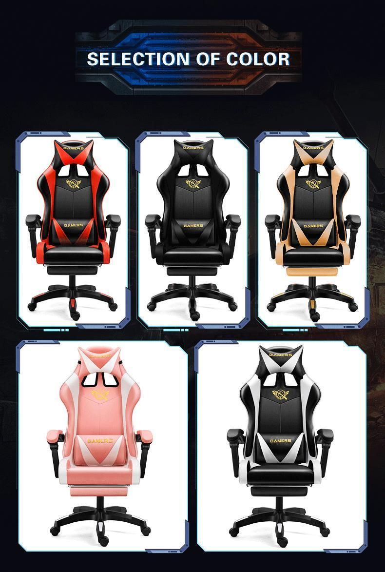 Cheap RGB Swivel Ergonomic PU Leather Silla Gamer Office Computer PC Racing Gaming Chair with Footrest and Massage