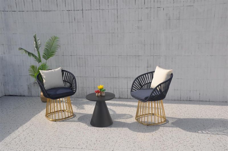 Wholesale Modern Style Rattan Aluminum Outdoor Patio Garden Outdoor Rattan Aluminum Furniture Chair Set