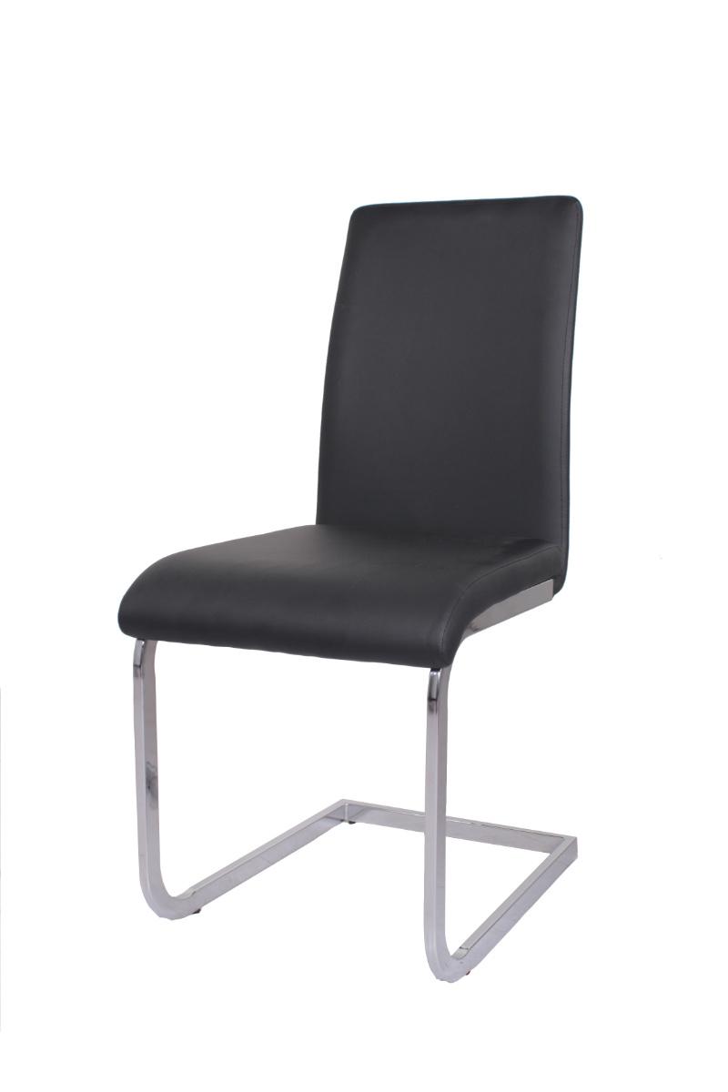 New Design Modern Dining Chair Denmark Style Dining Room PU Leather Chair with Chrome Plated Metal Legs