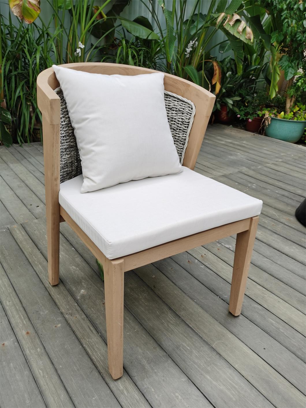 Factory Outdoor Modern Style Wooden White Garden Patio Rattan Furniture Chair