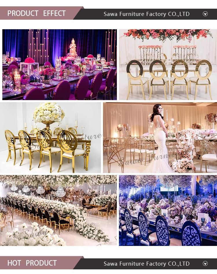 PU Leather Stainless Steel Gold Chair Use for Wedding Event