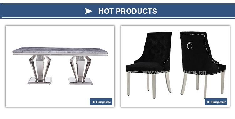 Stainless Steel High Back Velvet Modern Dining Chair