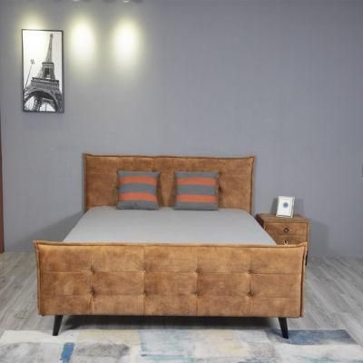 Huayang Bedroom Bed Manufacturer Bedroom Wood Furniture Leather Upholstered Gas Lift Double Storage Bed
