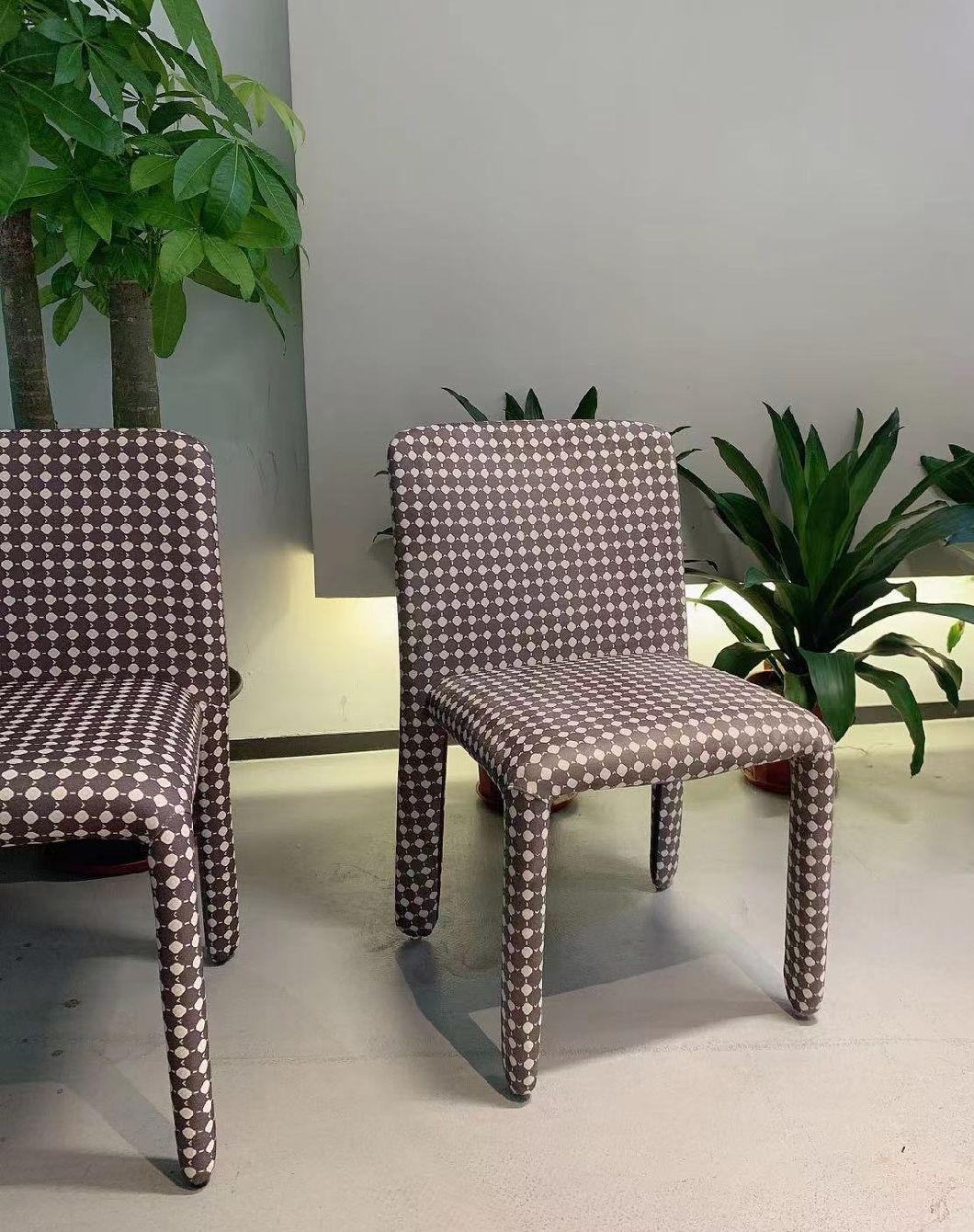 2022 New Design Minimalist Soft Fabric Leather Hotel Restaurant Dining Chair