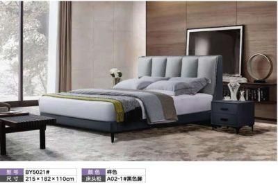 New Coming Upholstered Bedroom Furniture Double King Size Leather Wall Bed