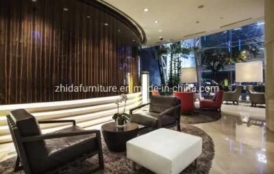 Zhida Modern Furniture Hotel Public Reception Area Lobby Furniture Customized Sofa Furniture Leather Fabric Leisure Accent Chair
