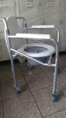 Aluminum Folding Bathroom Toliet Commode Chair for Elderly