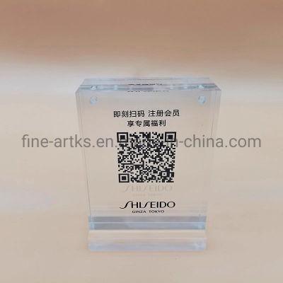 Retail Shops Makeup Advertising Promoting Billboard Acrylic Qr Code Sign Stand Holder