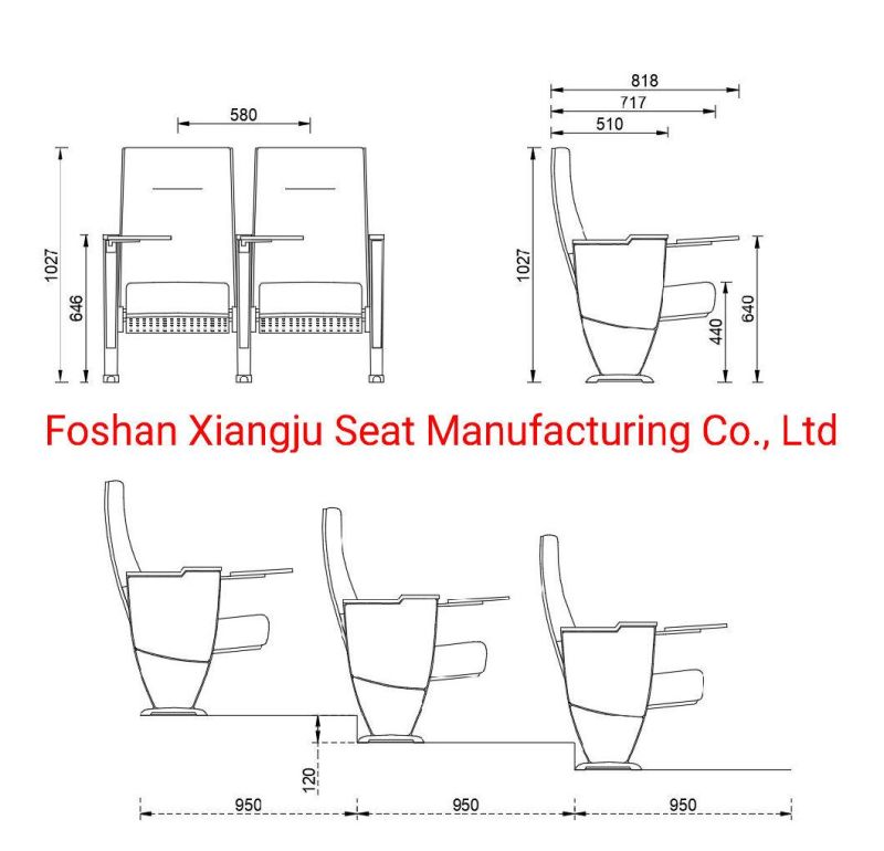 High Quality Aluminum Frame School Auditorium Theater Church Chair