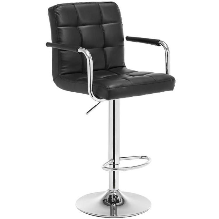 Bar Furniture Chair High Counter Bar Stool with Footrest Faux Leather Swivel Lift Bar Chair