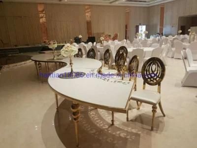 Antique Ball Legs Furniture Gold Stainless Steel Phoenix Chair Wedding Event Table and Chairs