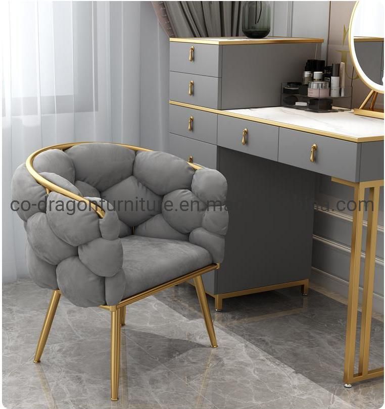 Fashion Gold Steel Dreesing Chair with Leather for Home Furniture