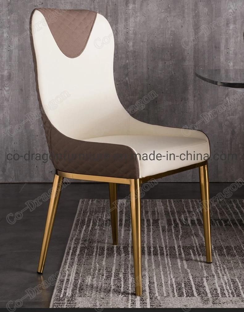 Modern Leather Stainless Steel Dining Chair for Home Furniture