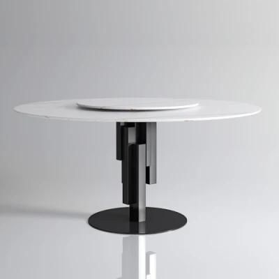 Manufacturer Hotel Furniture Modern Home Dinner Set Metal Frame Marble Dining Table