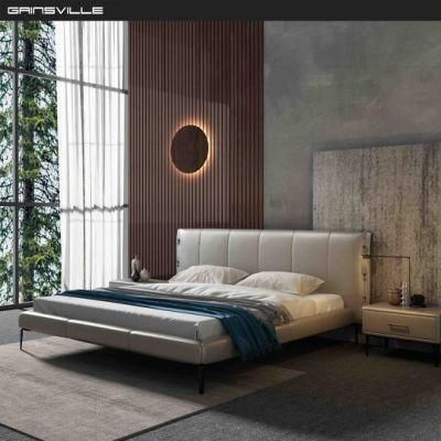 Modern Hotel Bedroom Double Bed Furniture Leather King Bed Hot Selling Model Gc1727