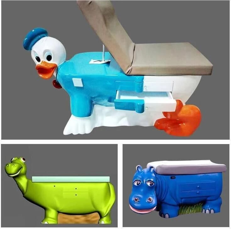 Animal Foaming PU Leather Children Examination Adjusted Backsection with Drawer Paediatric Exam Table