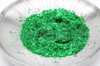 Pet Shiny Metallic Special Shape Loose Light Green 0.3X3.0mm Striped Glitter Powder for Christmas DIY Crafts Decoration
