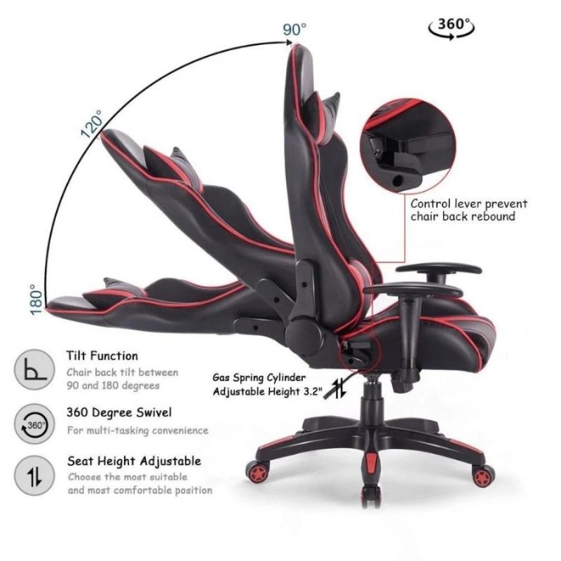 Lying Mechanism Rocking Gaming Chair with Footrest