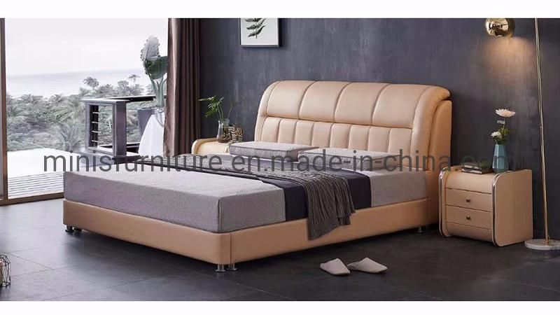 (MN-MB102) Bedroom Soft Furniture Simple Leather Double Bed