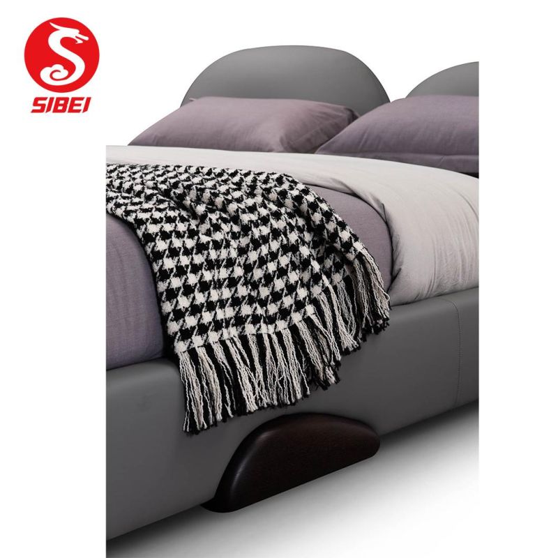 Luxury Upholstered Leather Bed Hotel Bedroom Sets Queen King Size Bed Room Furniture Modern Home Wood Frame Bed