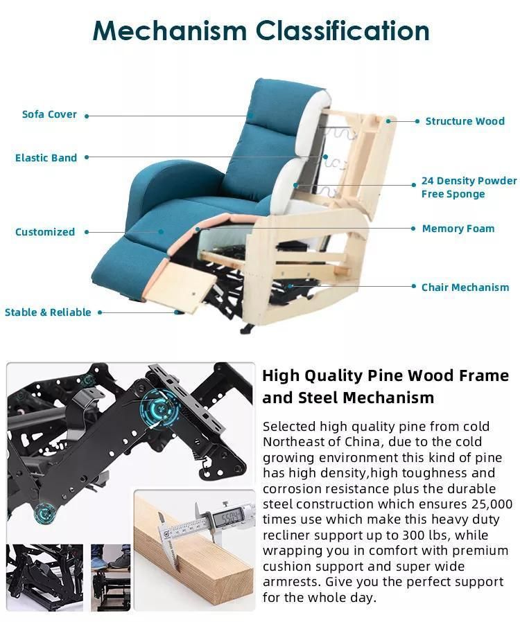 Fabric Electric Recliner Gaming Chair with Gas Lift