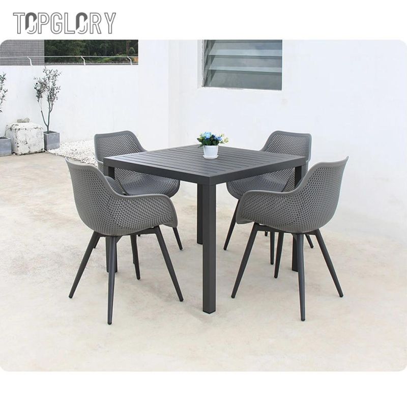 Factory Wholesale Price New Design Home Furniture Outdoor PP Plastic Rattan Olifen Rope Dining Chair and Table
