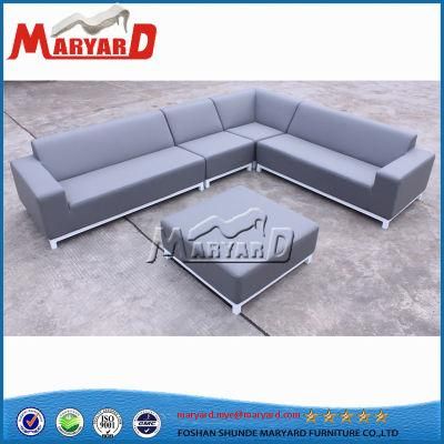 PU Leather Outdoor Weather Reistant L Shape Aluminum Sofa Set