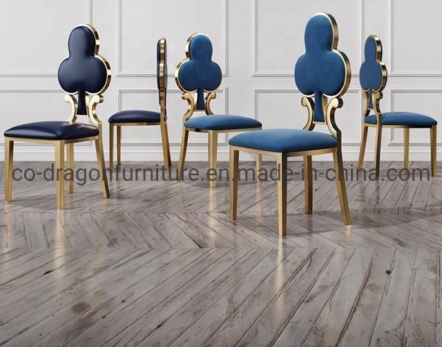 Wholesale Home Furniture Gold Stainless Steel Dining Chair with Leather