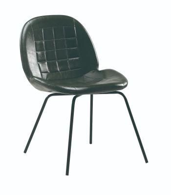 Dark Green PU Black Powder Coating Legs Bar Chair