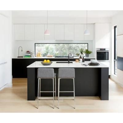 China Supplier Prefab Cheap Price Australia Flat Pack Contemporary L Shaped Kitchen Pantry Cupboard DIY Melamine Kitchen Cabinet