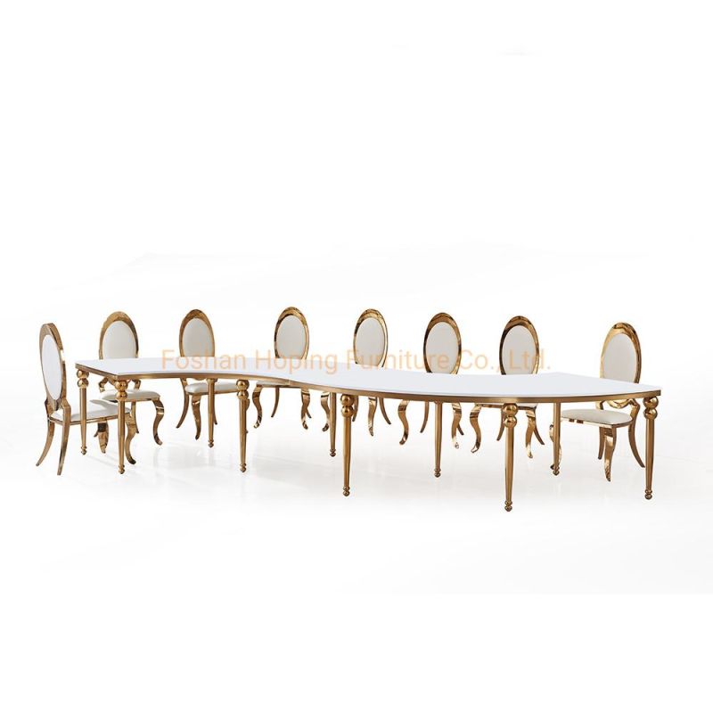New Design Hotel Furniture Rose Golden Events Used Gold Stainless Steel Chairs Round Back Dining Chair for Banquet and Wedding to Sales Sell Our Inventory
