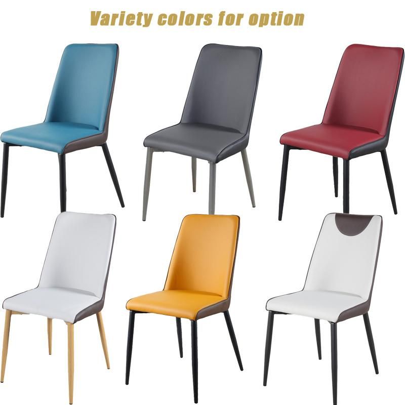 Modern Home Banquet Wedding Furniture PU Leather Metal Steel Dining Chair for Outdoor Garden