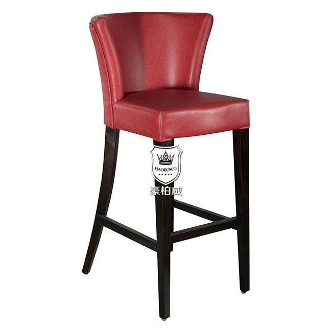 Modern Cafe Furniture Red PU Leather High Bar Chairs for Sale