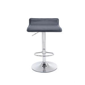 Contemporary Executive Air Lift Adjustable Bar Chair Swivel Stool with Black Seat