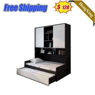 Modern Wholesale Wooden Black Children Bedroom Furniture Set Double Single Kids Bed Bunk Bed Set