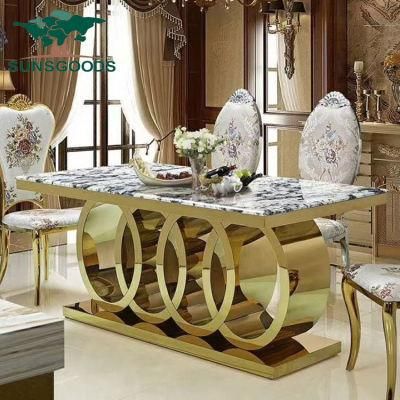Modern Design Stainless Steel Furniture Wholesale Restaurant Table Leg Metal Dining Table