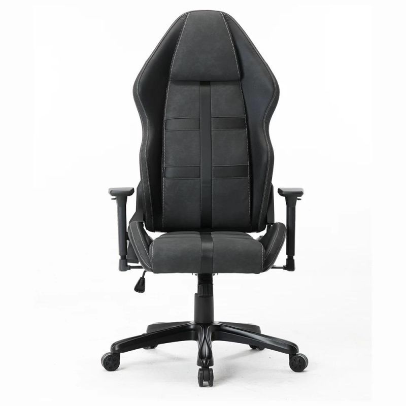 Wholesale High Quality Leather Reclining Black and Gray Office Game Chair
